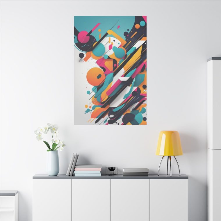Dynamic Collision of Color and Geometry Wall Art - Image 4