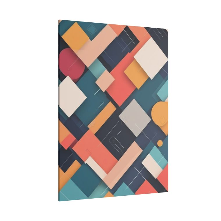 Geometric Symphony Abstract Square Pattern Wall Art - Image 14