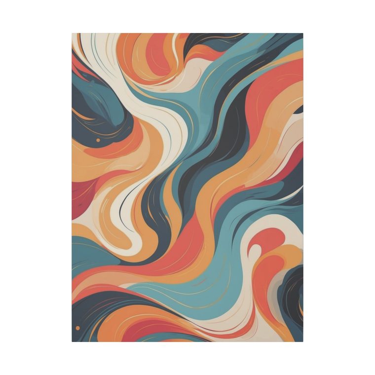 Modern Oil Painting Abstract Wall Art Vibrant Swirl Design - Image 13