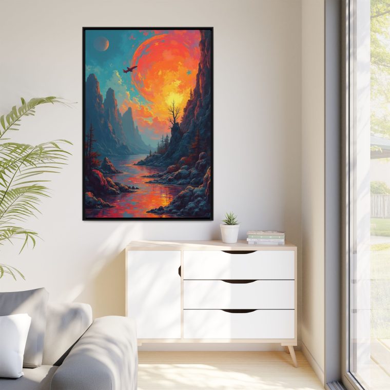 Mountain Horizon Abstract Canvas Print | Modern Landscape Wall Art - Image 3