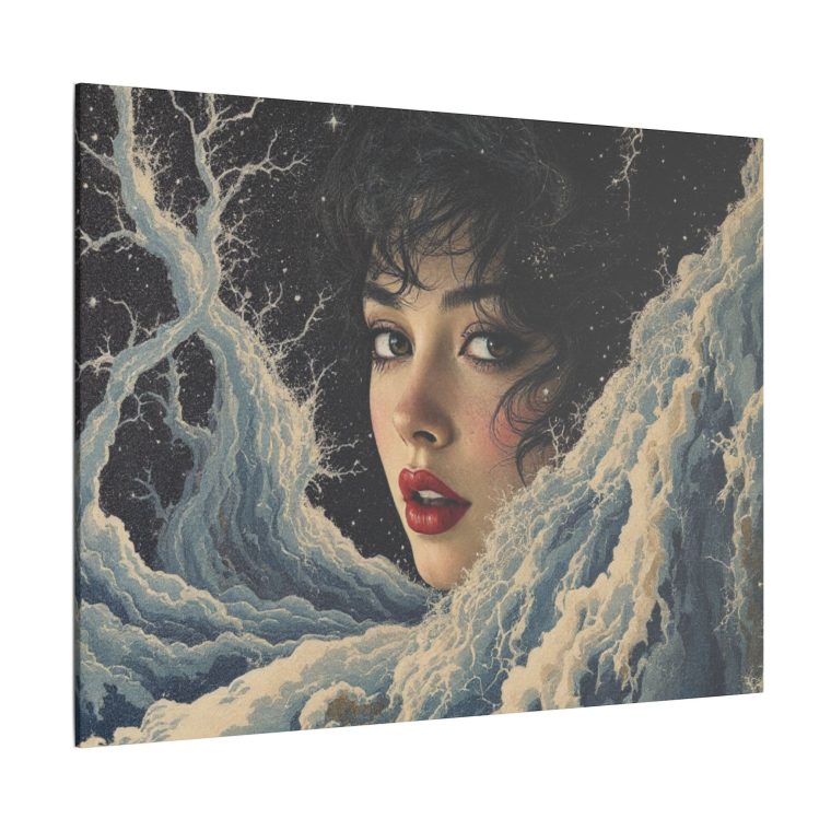 Ethereal Moonlit Portrait Surreal Beauty Amidst Dreamlike Storms - Image 26