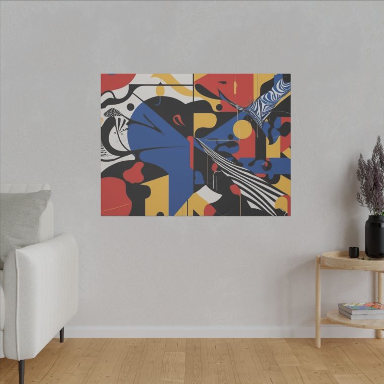 Dynamic Abstract Expression Modern Art with Bold Colors Geometric Fusion - Image 35