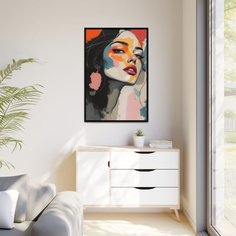 Modern Boho Face Wall Art - Natural Colors Canvas Print - Image 7