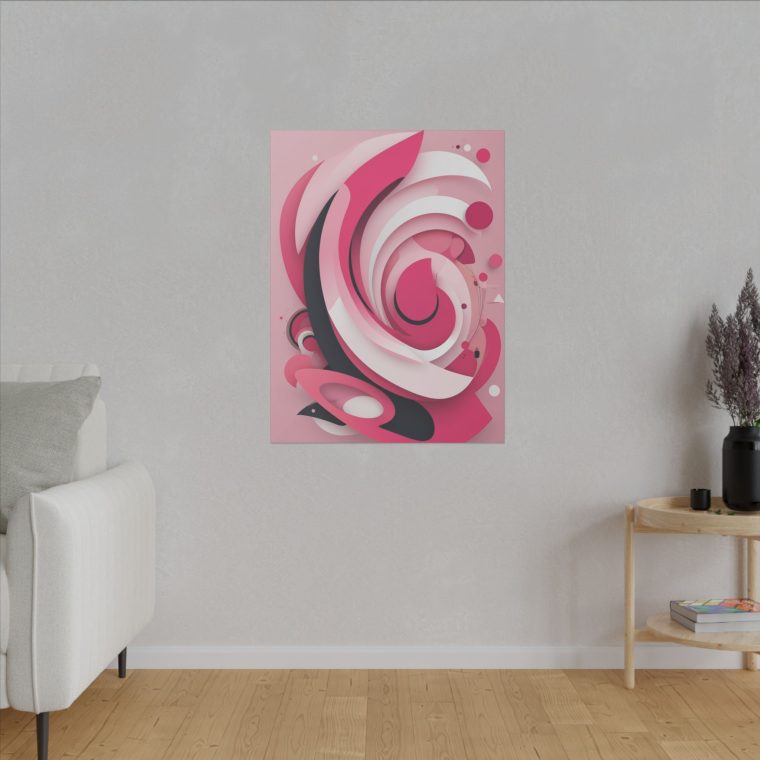 Bold Pink Abstraction Geometric Layers and Dynamic Composition - Image 7