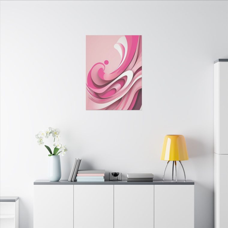 Graceful Pink Waves Abstract Layered Design in Soft Tones - Image 16