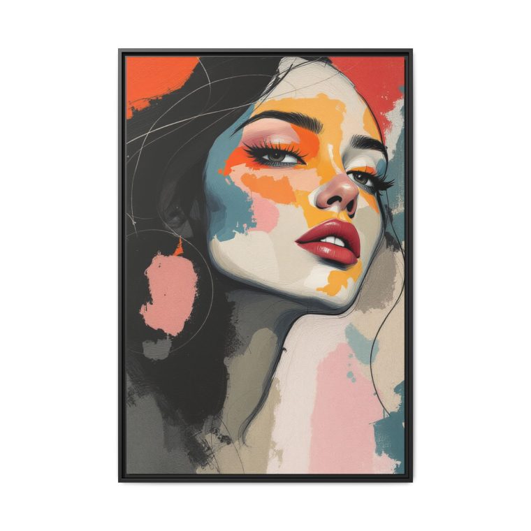 Modern Boho Face Wall Art - Natural Colors Canvas Print - Image 5