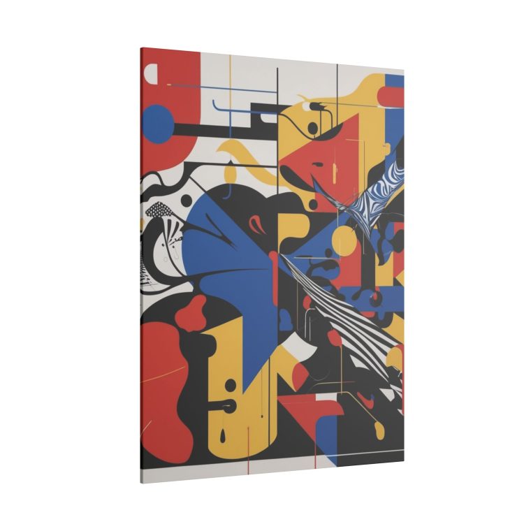 Dynamic Abstract Expression Modern Art with Bold Colors Geometric Fusion - Image 14