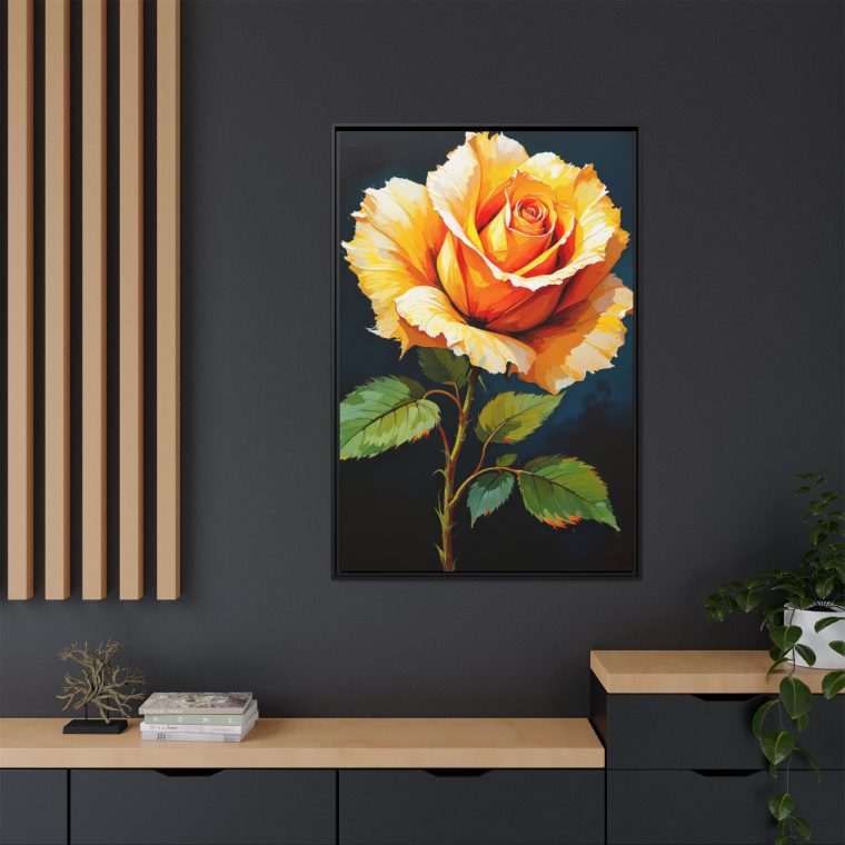 Abstract Rose Painting Yellow Flower Artwork - Image 12