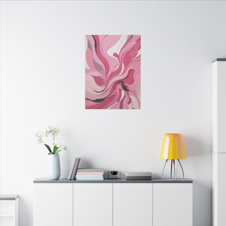 Dynamic Pink Swirls Modern Abstract Oil Painting with Flowing Energy - Image 8