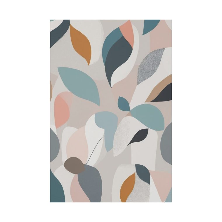 Botanical Bliss: Abstract Leaf Pattern Wall Art for Modern Interiors - Image 2