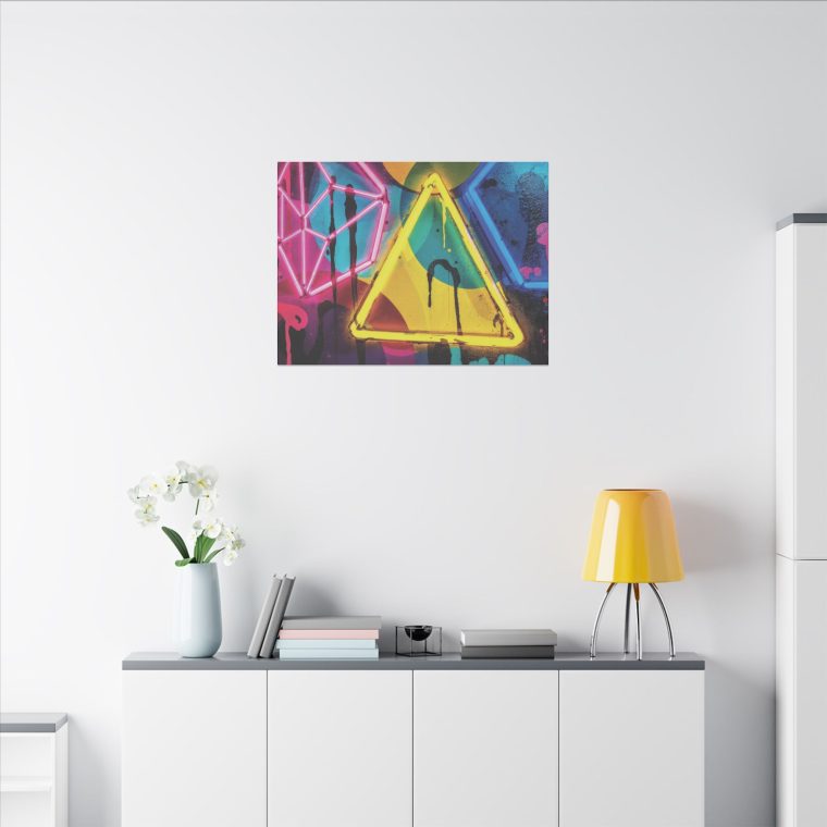 Bright Abstract Fusion Geometric Art in Cyan, Pink, Black, and Yellow - Image 12