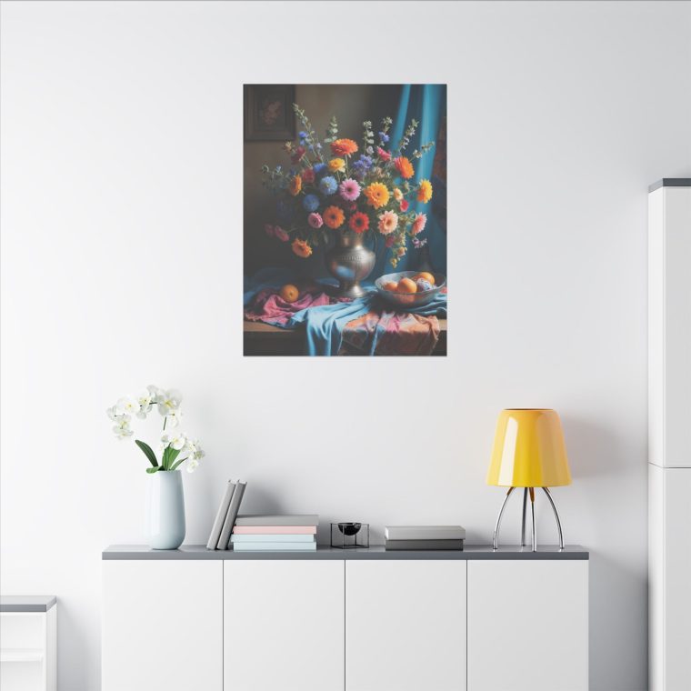 Flowers in Full Color: Boho Meets Vintage Blue Painting - Image 4