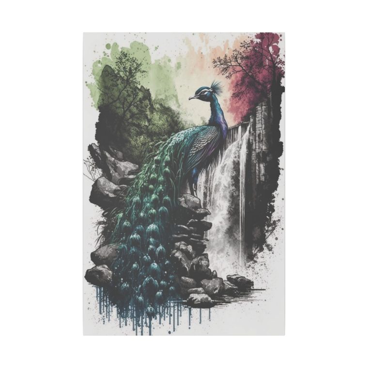 Watercolor Painting of a Beautiful Peacock Elegance in Art - Image 9