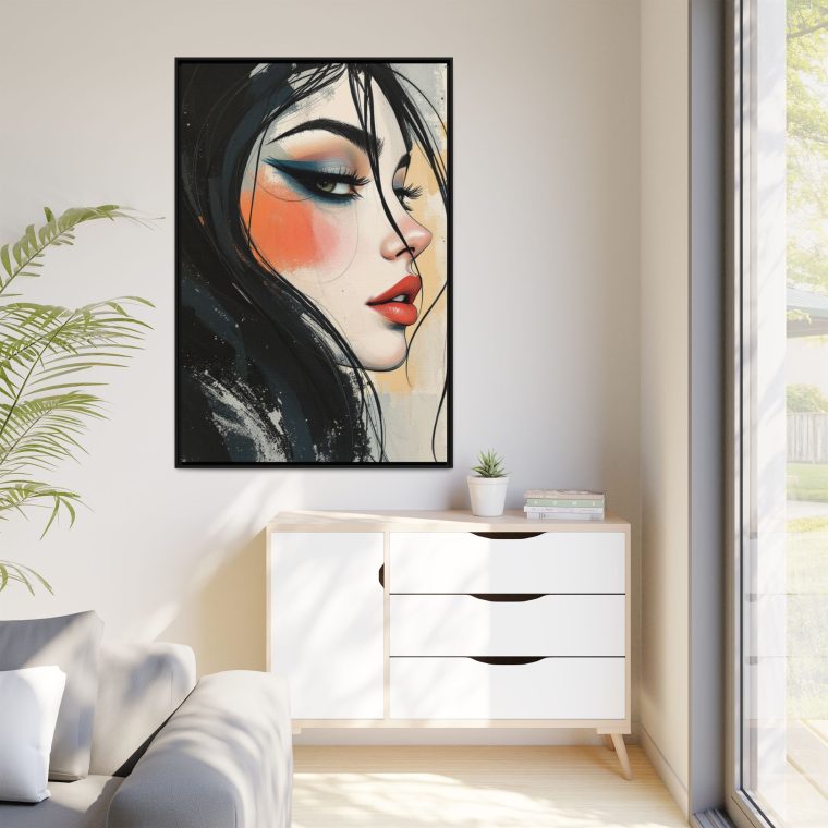 Bohemian Face Line Drawing - Natural Beige Wall Decor - Image 3