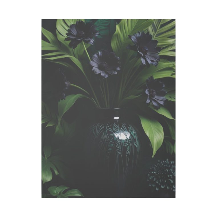 Modern Elegance Black Vase and Flowers in Natural Light - Image 13
