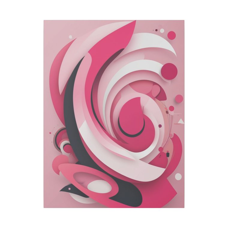 Bold Pink Abstraction Geometric Layers and Dynamic Composition - Image 5
