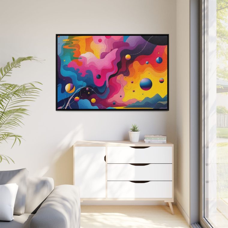 Modern Abstract Paint Swirls Large Canvas Wall Art - Image 3