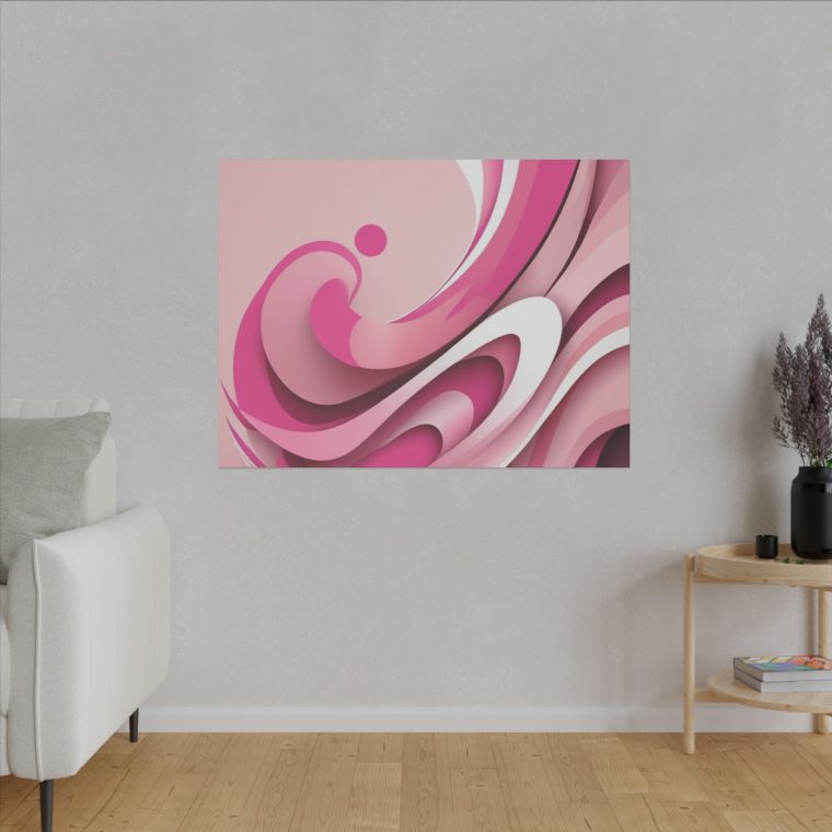 Graceful Pink Waves Abstract Layered Design in Soft Tones - Image 31