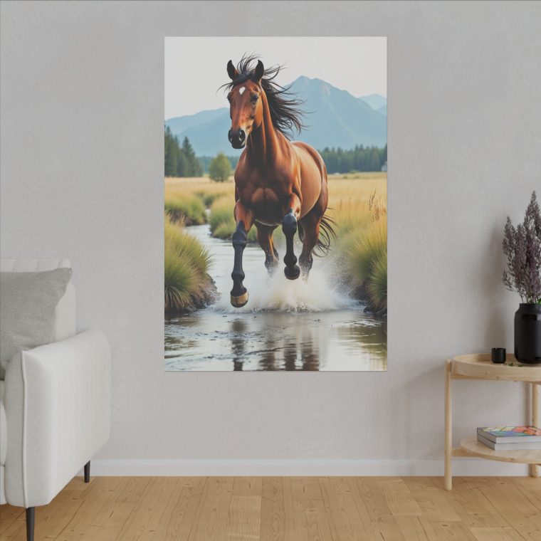 Wild Brown Horses Running Free in Nature - Image 3