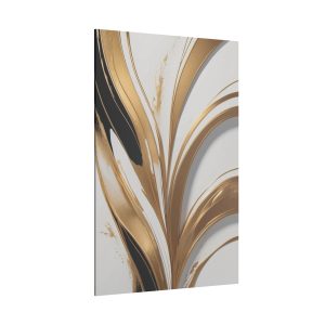 Close-up view of the Golden Elegance Wall Art with flowing abstract shapes in rich gold tones.