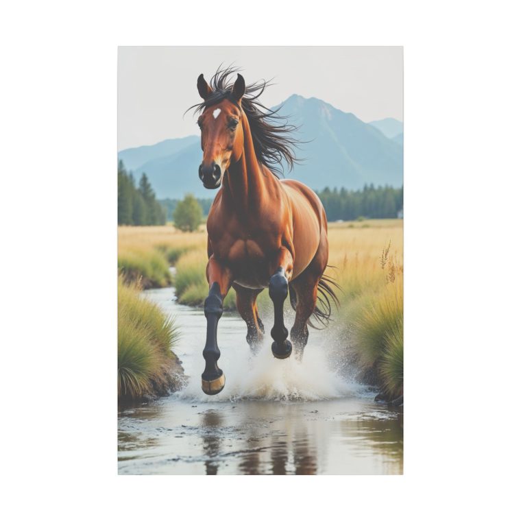 Wild Brown Horses Running Free in Nature - Image 9