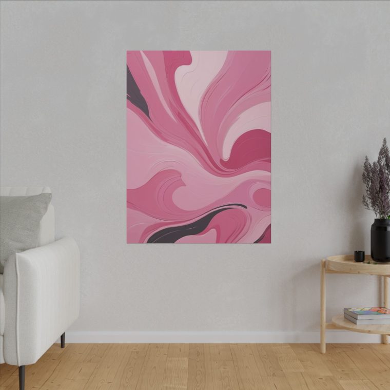 Gentle Pink Flow Abstract Oil Painting with Subtle Elegance - Image 19