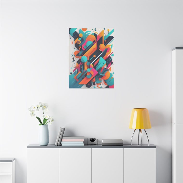 Modern Abstract Symphony of Shapes and Colors Wall Art - Image 8