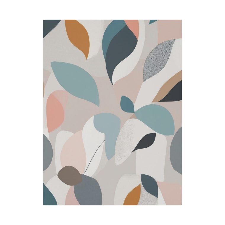 Botanical Bliss: Abstract Leaf Pattern Wall Art for Modern Interiors - Image 5