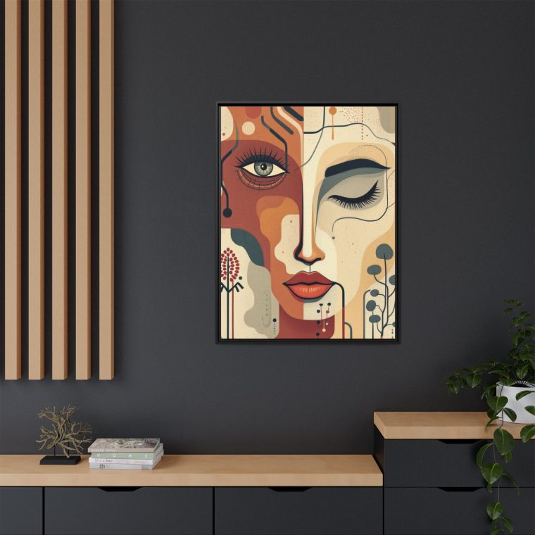 Abstract Boho Face Print Set Earthy Tones Gallery Wall - Image 12