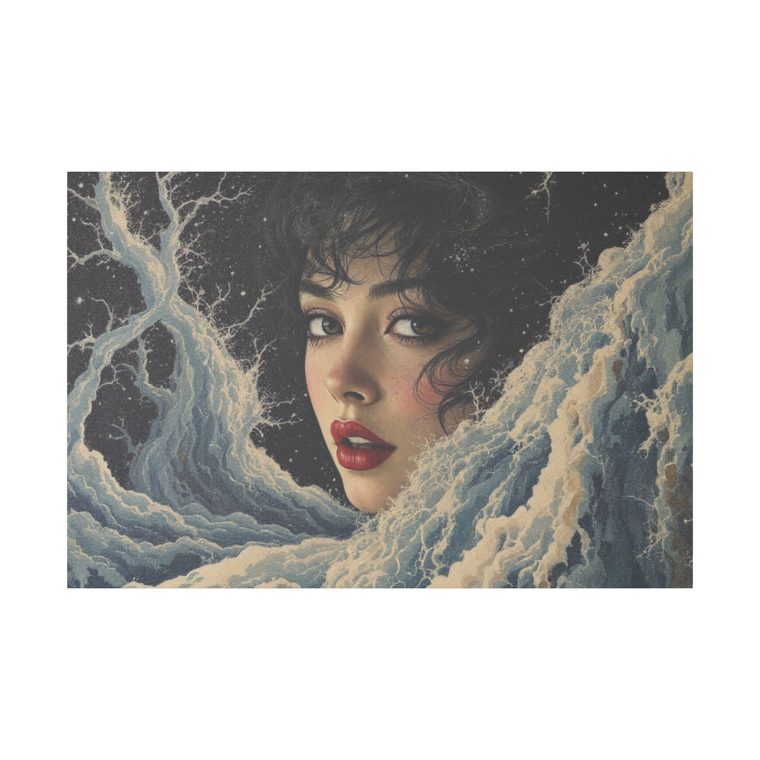 Ethereal Moonlit Portrait Surreal Beauty Amidst Dreamlike Storms - Image 21