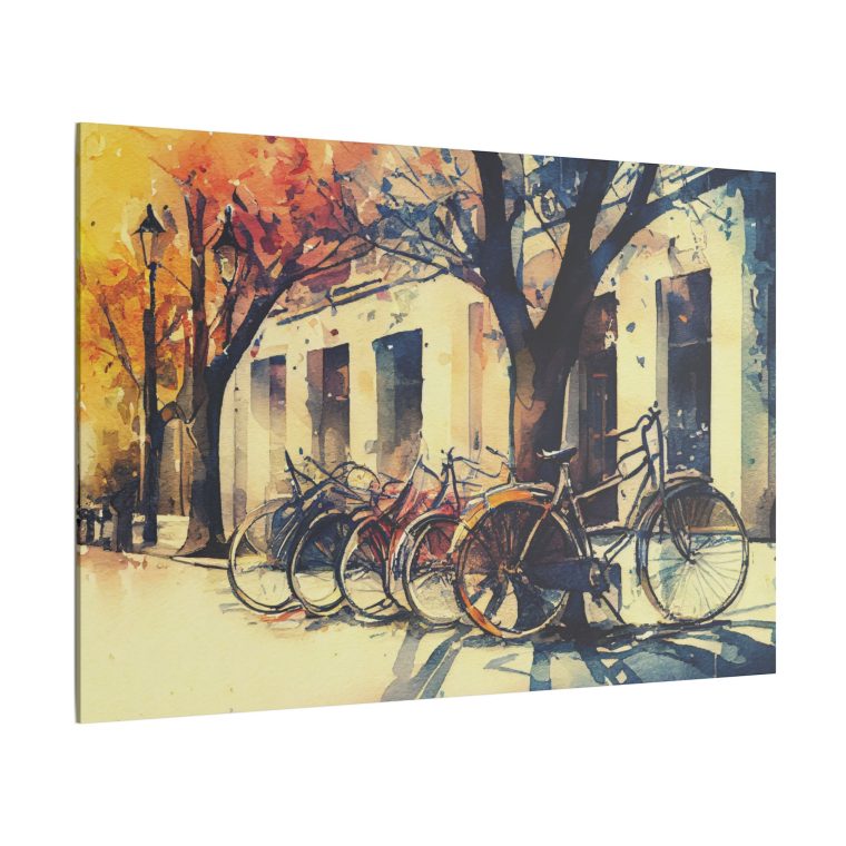 Bicycles on the Street A Charming Watercolor Scene
