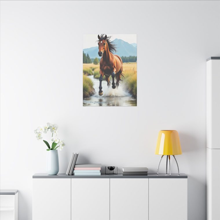 Wild Brown Horses Running Free in Nature - Image 8