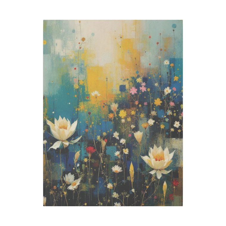 Vibrant Floral Abstract Blossoming Flowers on a Textured Canvas - Image 5