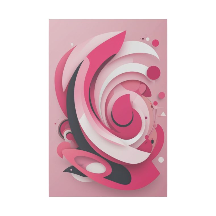 Bold Pink Abstraction Geometric Layers and Dynamic Composition - Image 2
