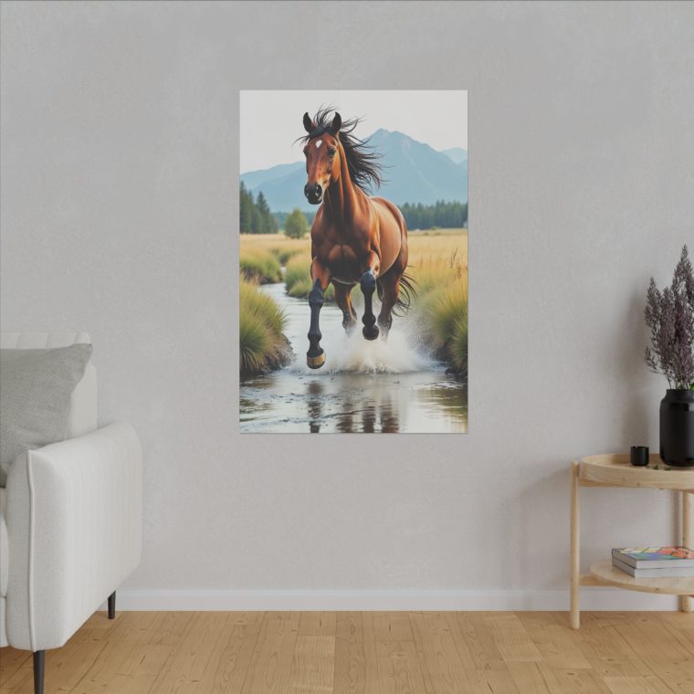 Wild Brown Horses Running Free in Nature - Image 11