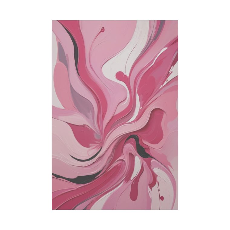 Dynamic Pink Swirls Modern Abstract Oil Painting with Flowing Energy - Image 9
