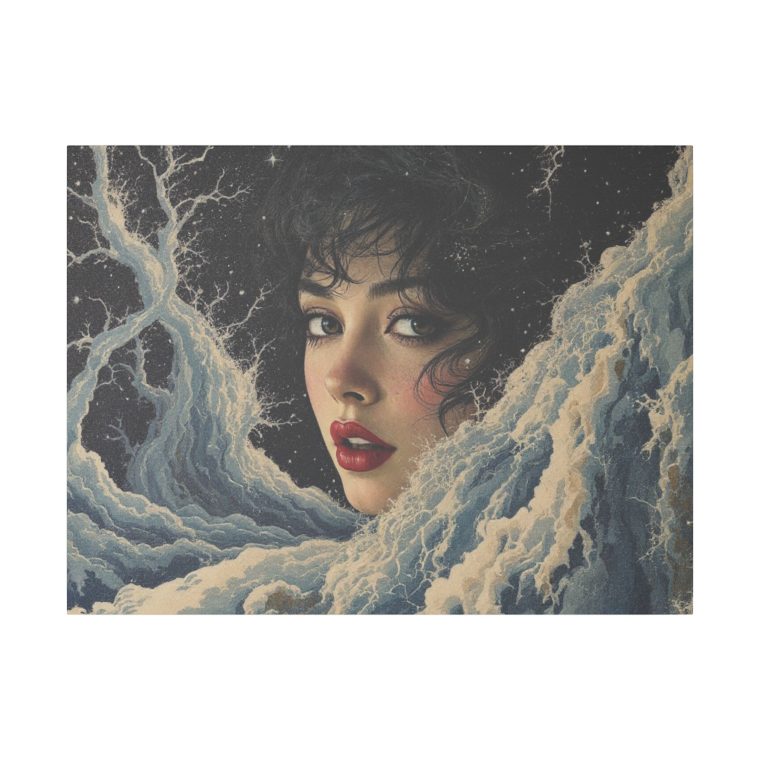 Ethereal Moonlit Portrait Surreal Beauty Amidst Dreamlike Storms - Image 25