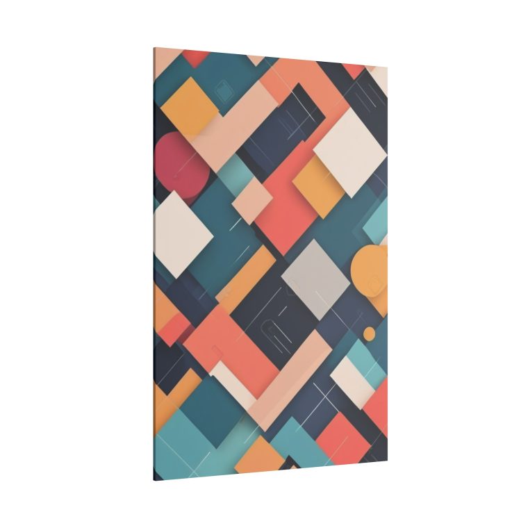 Geometric Symphony Abstract Square Pattern Wall Art - Image 10