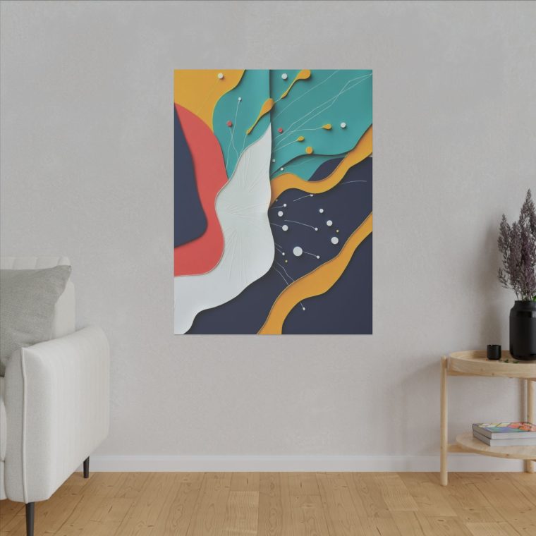 Layered Abstract Art Bold Colors and Minimalist Papier-Mâché Design - Image 15