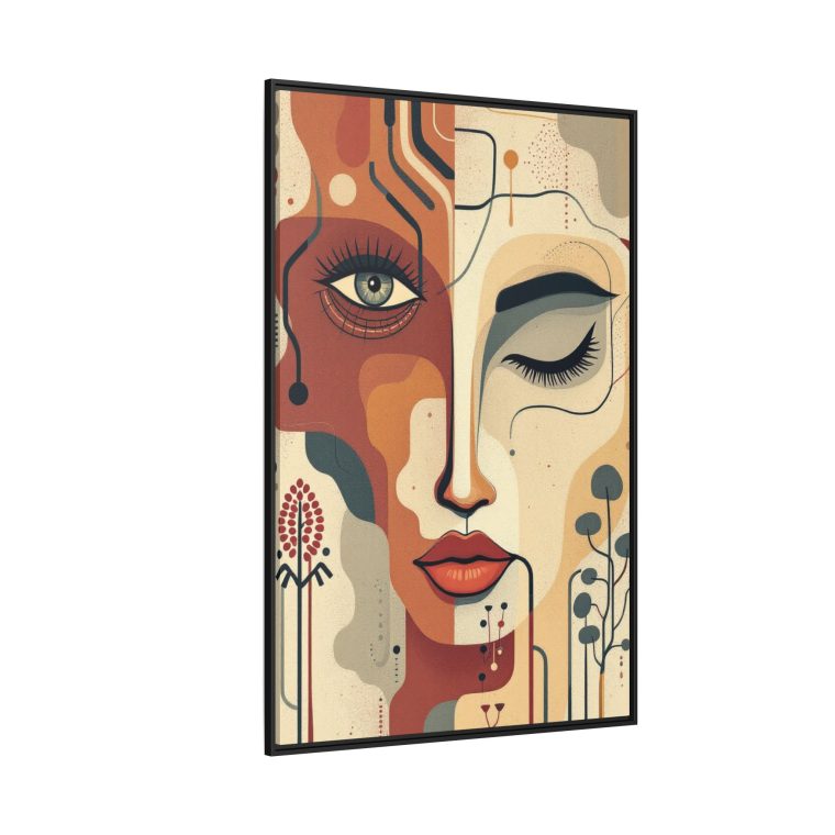 Abstract Boho Face Print Set Earthy Tones Gallery Wall - Image 26