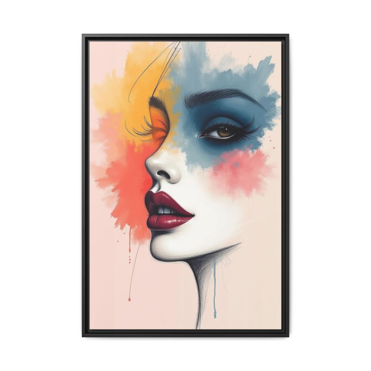 Whispers in a Line Abstract Face Art with Pastel Elegance - Image 4
