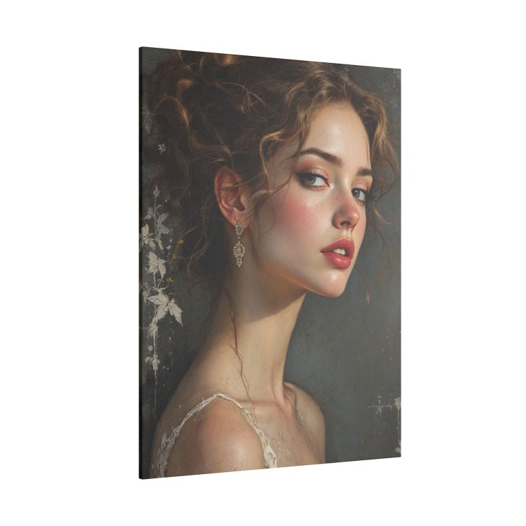 Timeless Elegance Vintage Portrait with Delicate Floral Accents - Image 6