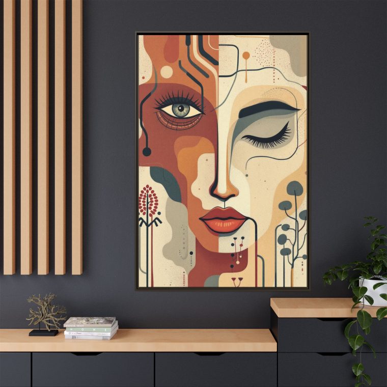 Abstract Boho Face Print Set Earthy Tones Gallery Wall - Image 32