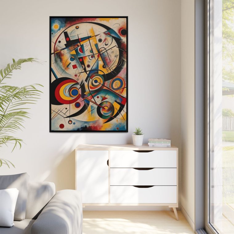 Bold Geometric Abstract Canvas Print Modern Living Room Wall Art - Image 3