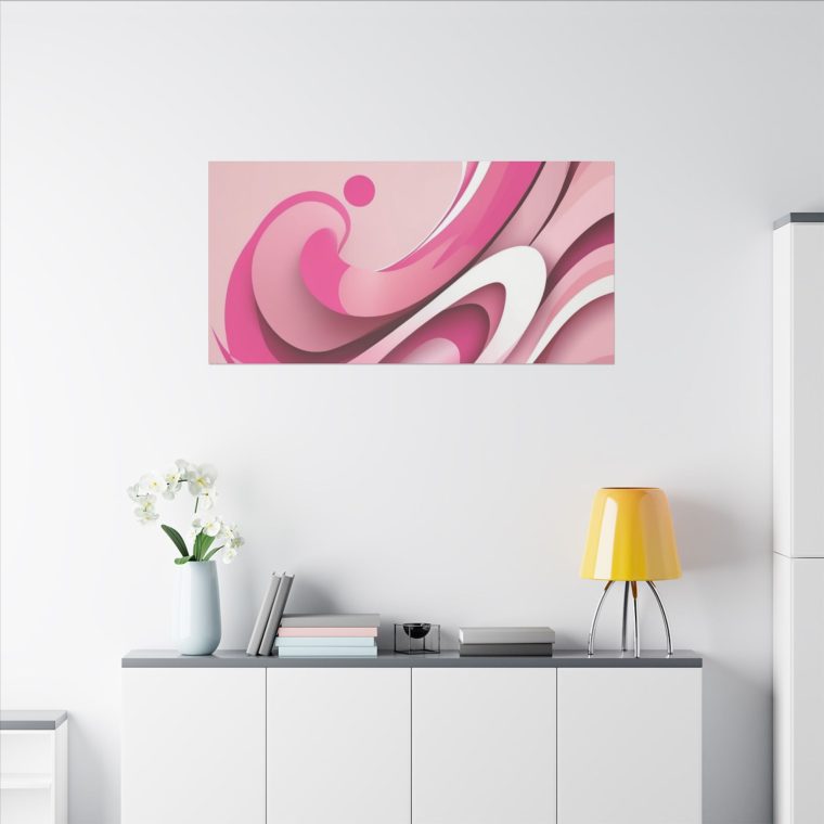 Graceful Pink Waves Abstract Layered Design in Soft Tones - Image 24