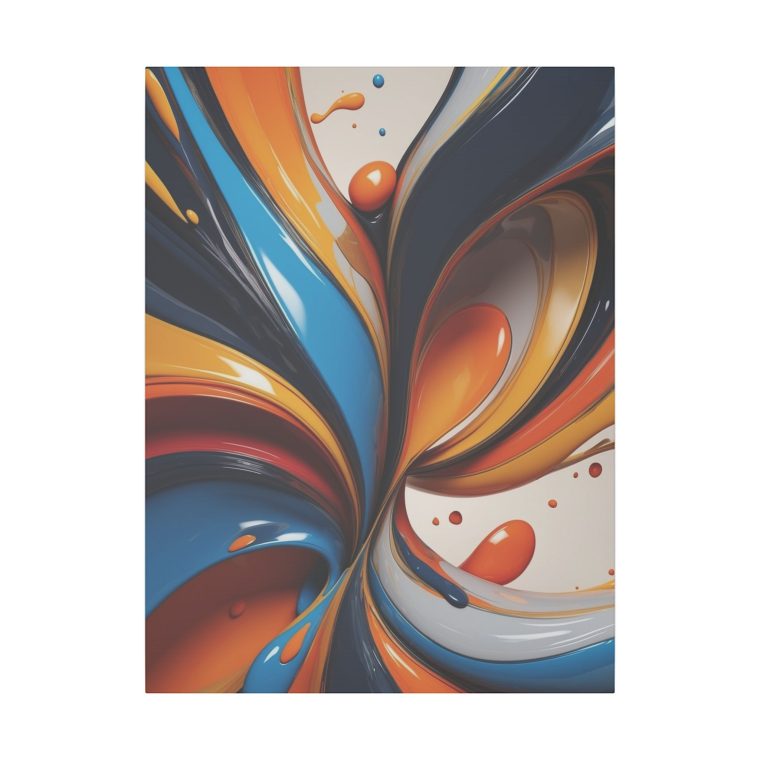 Vibrant Whirl Abstract Fluid Art Oil Painting Wall Décor - Image 5