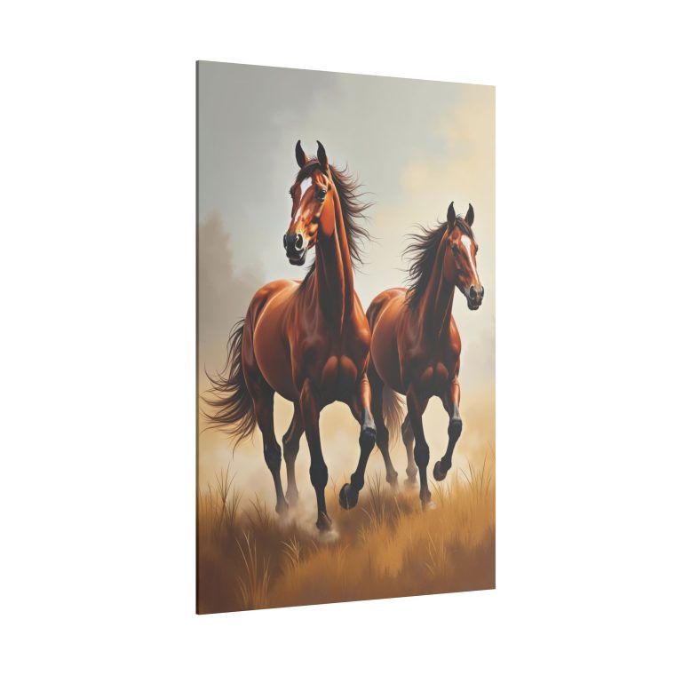 Graceful Gallop of Brown Stallions - Image 10