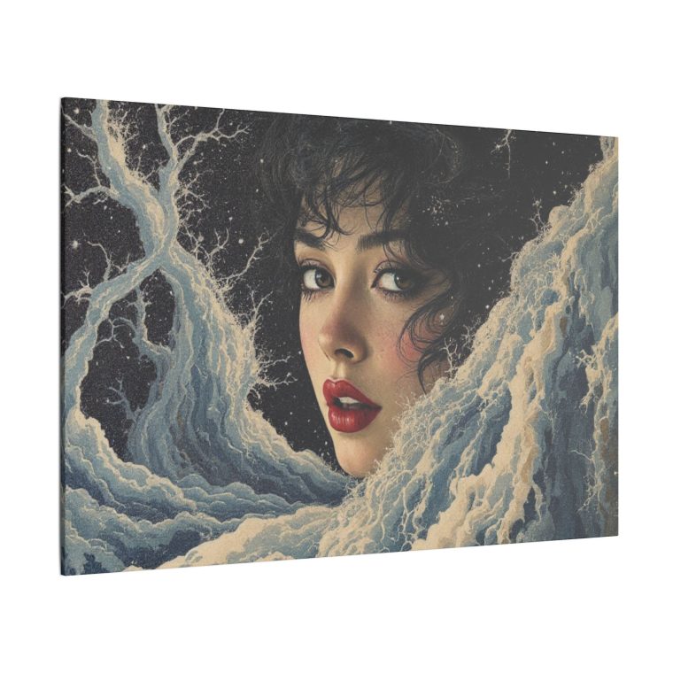 Ethereal Moonlit Portrait Surreal Beauty Amidst Dreamlike Storms - Image 10