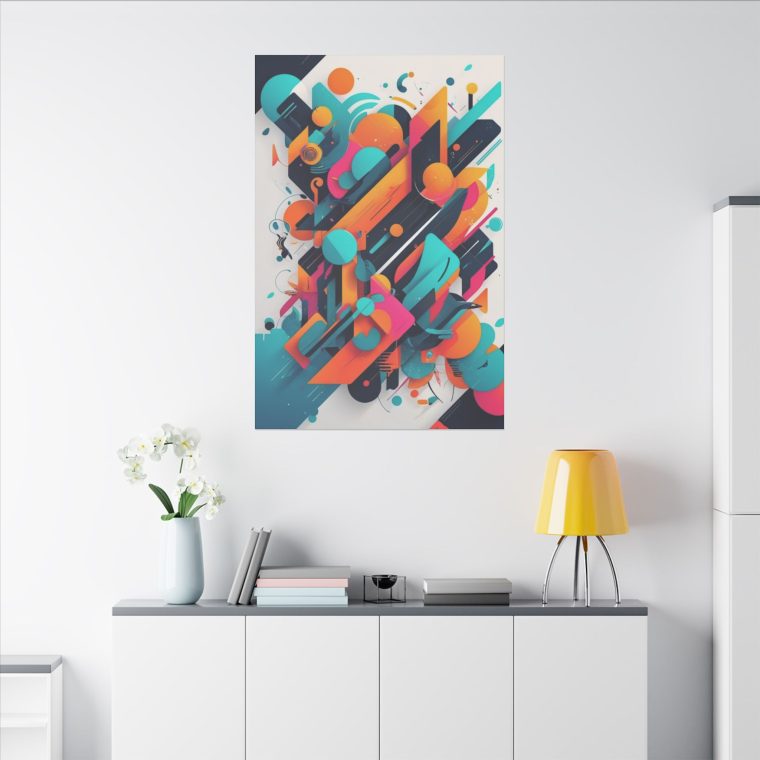 Modern Abstract Symphony of Shapes and Colors Wall Art - Image 4