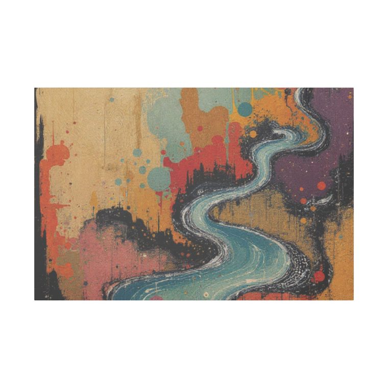 Abstract River of Color Vibrant Drips and Surreal Sunset Hues - Image 21